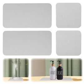 GAESHOW Pack of 4 Water-Absorbent Diatomite Drink Coasters, Quick Drying Non-Slip Water Absorbent Stone for Bathroom and Kitchen (White)