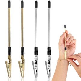 4 Pieces Bracelet Helper, Bracelet Clasp Helper Tools, Metal Attachment and Hooking Jewellery Tool for Necklace Clasps Watch (Silver and Rose Gold)