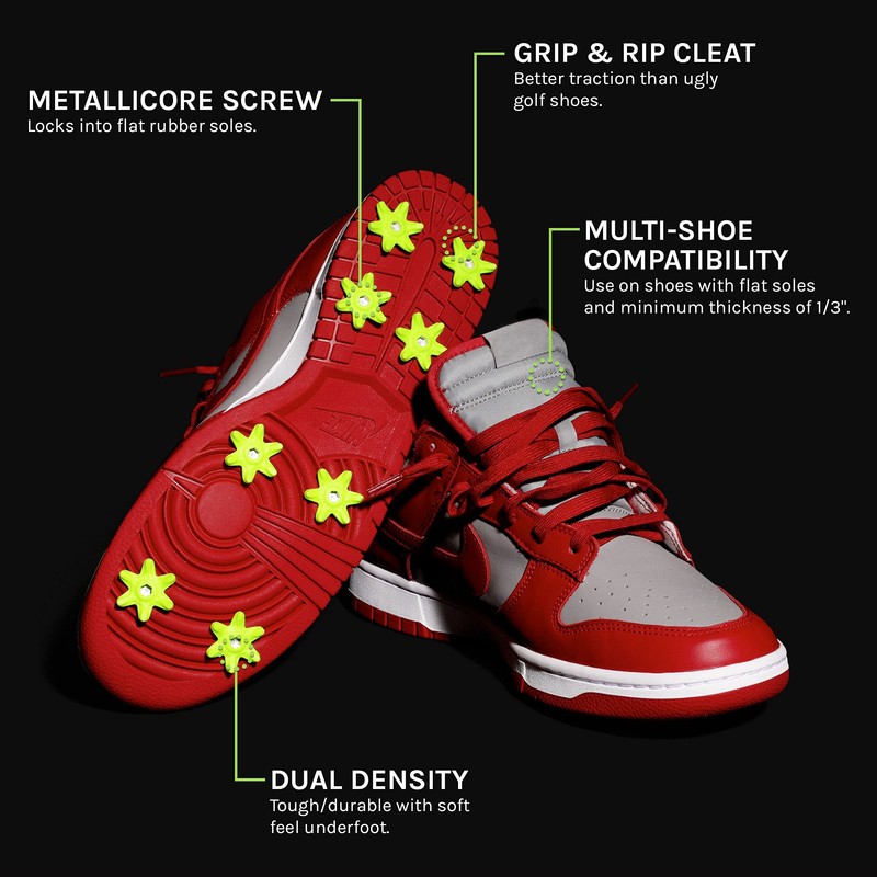 Golfkicks ゴルフトラクションキット スニーカー用 DIYゴルフスパイク付き あらゆる靴にゴルフクリートを追加 20個入り グレイ