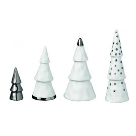 Winter Weihnachtswald Set of 4 Silver