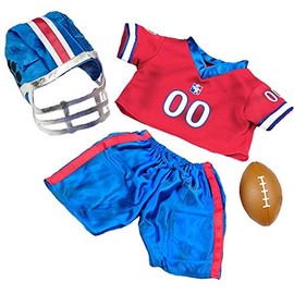 Teddy Mountain All Star Football Uniform Outfit Fits Most 8" OR 16" Stuffed Animals Four Piece (8 Inch)
