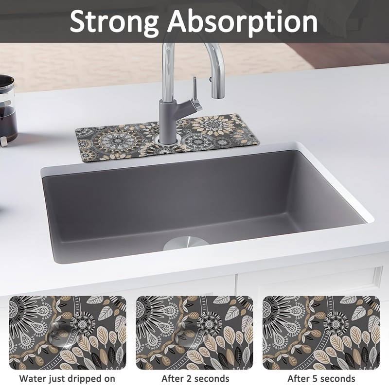 2PCS 15" X 5.5" Kitchen Sink Splash Guard Faucet Mat