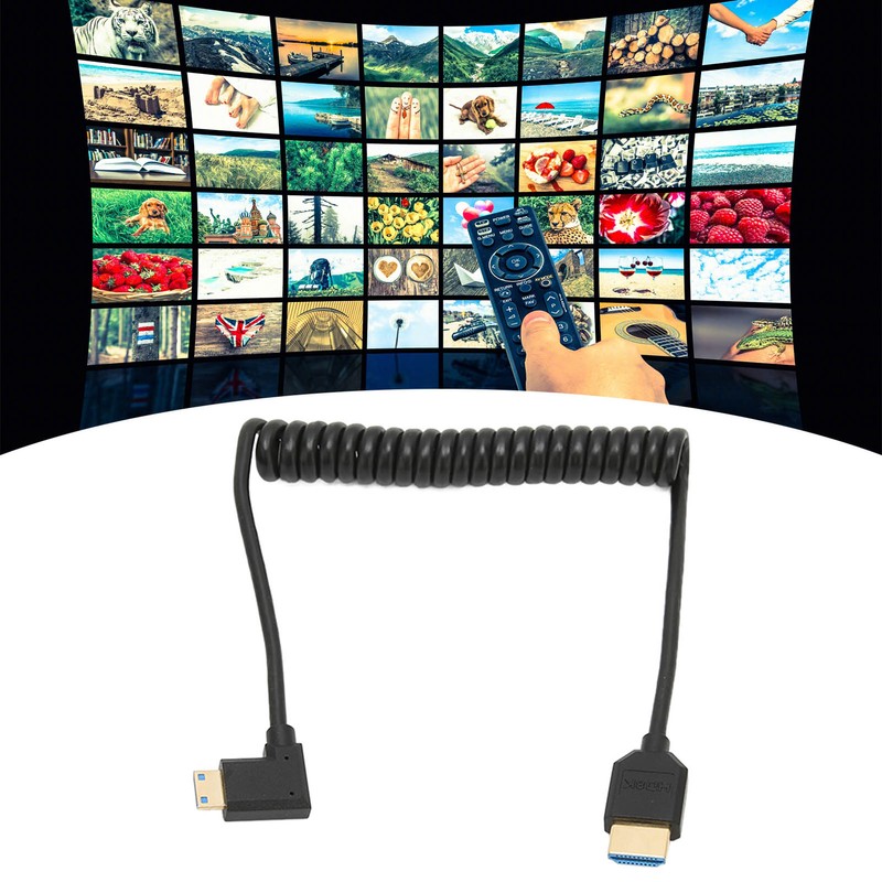 HD Multimedia Interface Cable 8K 48Gbps Right Elbow Mini HD