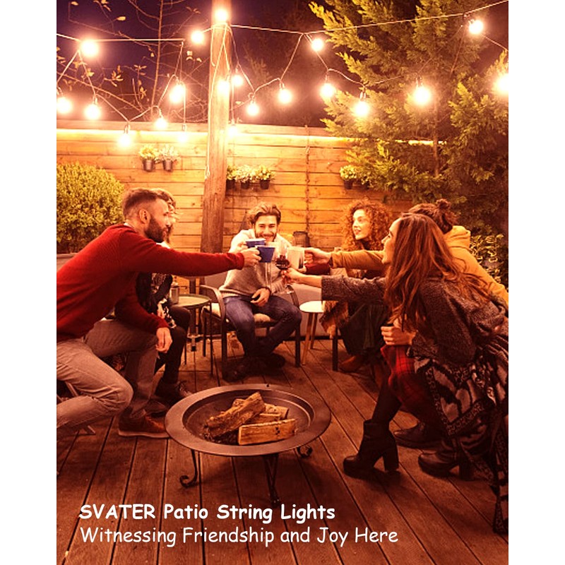 Svater Outdoor String Lights LED 25 FT, Patio Globe Lights