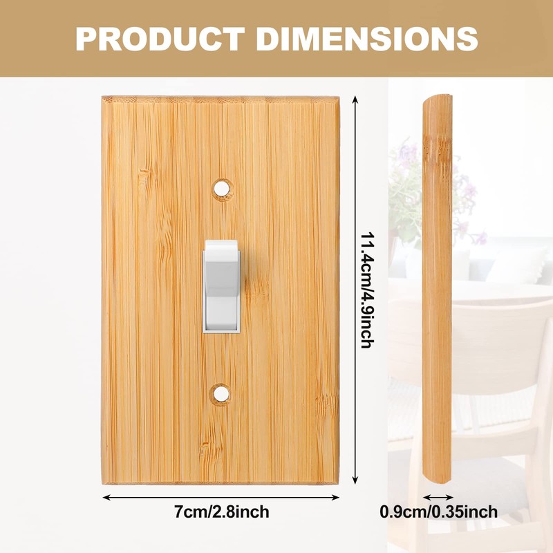 Pinkunn 10 Pieces Solid Wood Light Switch Plate Outlet Covers