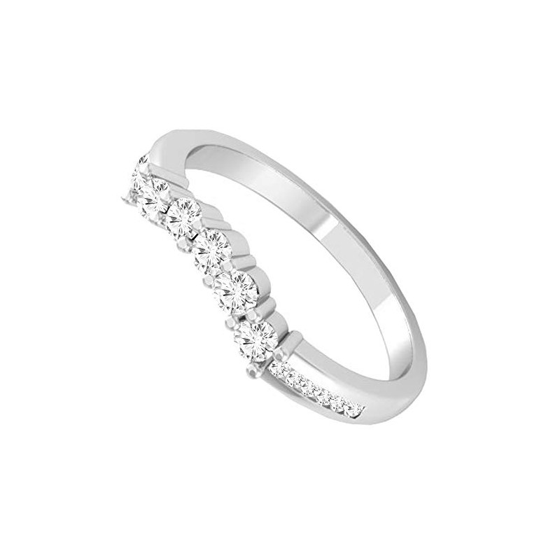 Dabangjewels 0.35 Carat (Ctw) 18K White Gold Plated Round Diamond