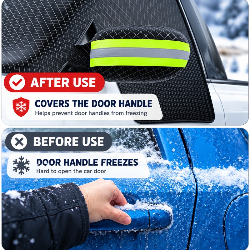 Magnetic Windshield Snow Cover for Winter Car Protection – PVC
