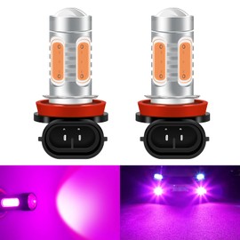 Teguangmei 2Pcs Pink H8/H11 LED Fog Light Bulbs COB 7.5W High Power Super Bright Lamps 6500K Driving Daytime Running Light DRL 12V