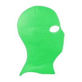 SUNTRADE 2-Hole Knitted Full Face Cover Ski Mask, Winter Balaclava Beanie for Outdoor Sport,Set of 2 (Green+Rosered)