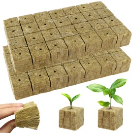 BSTDAYEVER Rockwool Cultivation Rockwool Cubes 56 Pieces Rockwool Cube 4 x 4 x 4 cm Rock Wool Plants Environmentally Friendly and Good Air Permeability for Bottomless Growing Seedlings Clones Clones