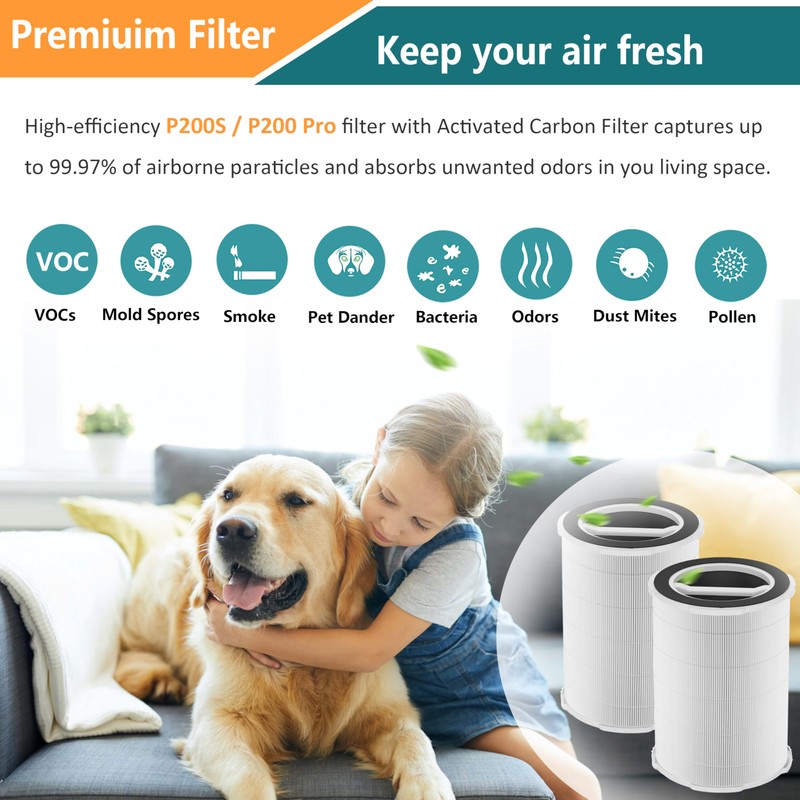 Lhari P200S/P200 Pro Filter Replacement, Compatible with G200S/G200 and P200S