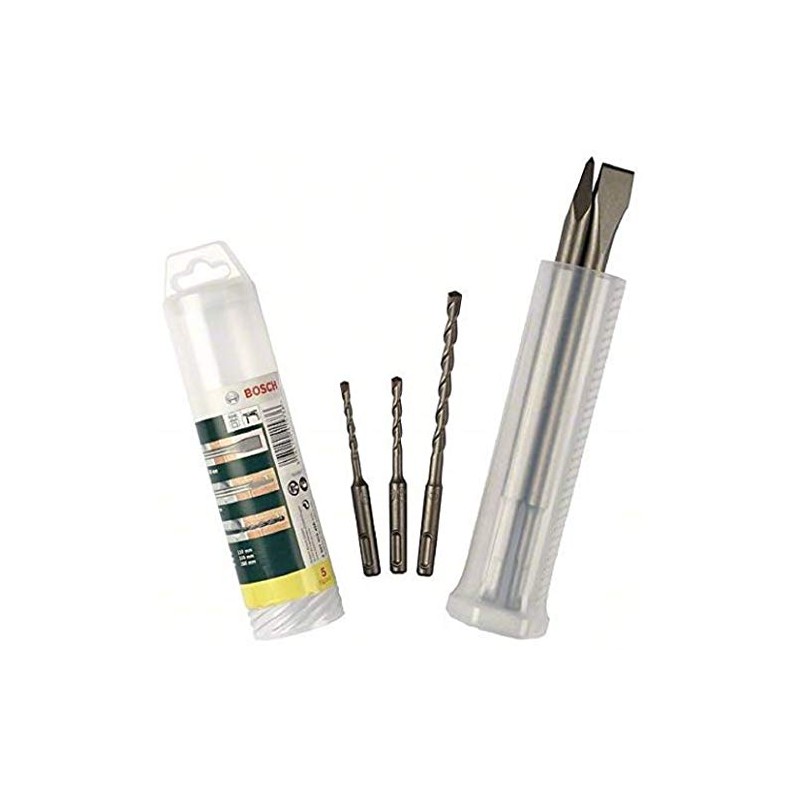 Bosch Accessories 2607019455 5-Piece Chisel and Drill Bit Set SDS-Plus