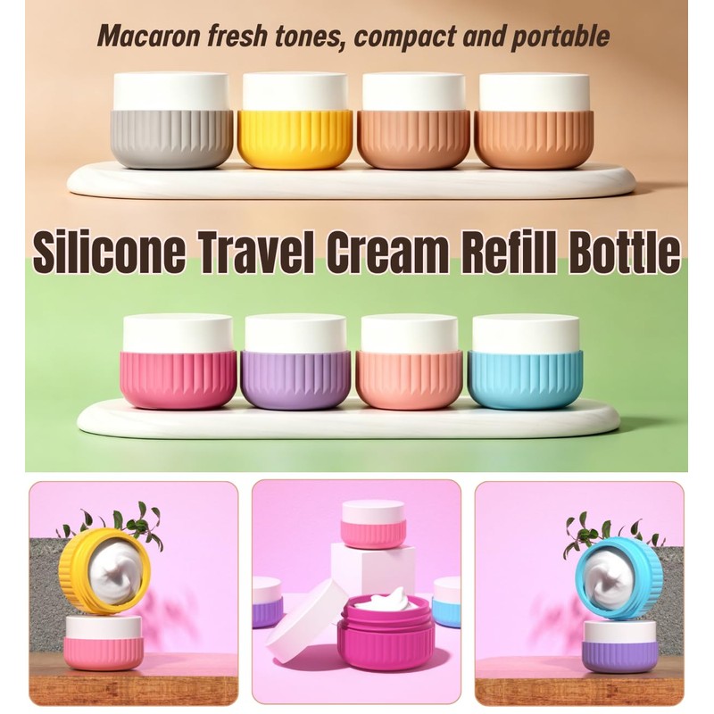 TSA Travel Cosmetic Containers Cream Jars(Pinkblue)