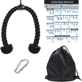 Unbranded 27'' Heavy Duty Nylon Rope Chrome Cable Attachment Includes Workout Poster Hook