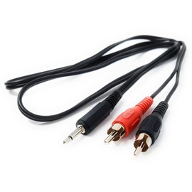 DRUT 1m 3.5mm Mono Jack Plug to 2 x RCA Phono Plugs Audio AUX Cable Lead 3.3ft