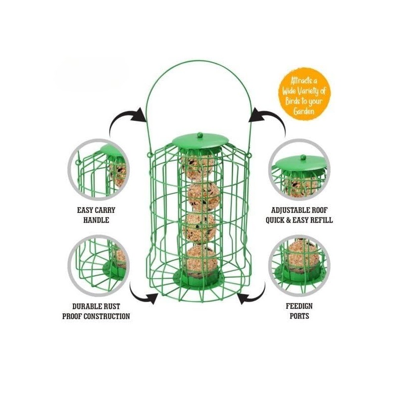 Foglish Home & Garden Squirrel-Proof Suet Fat Ball Bird Feeder,