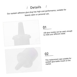 Healeved 3sets Lash Bond and Seal Nozzle Caps Eyelash Extension Bottle Plug for 100pcs*3