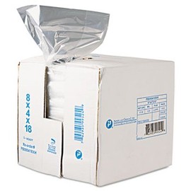 Inteplast PB080418R 8 qt Capacity, 18" Length x 8" Width x 4" Gusset, 0.68 mil Thickness, Food and Utility Poly Bag (Case of 1,000)