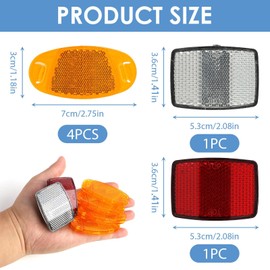 Fllyvly Spoke Reflectors Bicycle Set - 6 Pieces, Reflectors Bicycle Front and Rear, Cat Eyes Bicycle for Children, Road Bike, MTB, E-Bike, Spoke Reflectors Orange Visibility up to 200 m