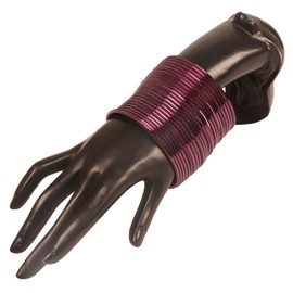 Touchstone Colorful Bangle Collection Modern Pretty Attractive Look Wrist Filler Indian Bollywood Wine Color Designer Jewelry Metal Bangle Bracelets Set of 24. for Women.