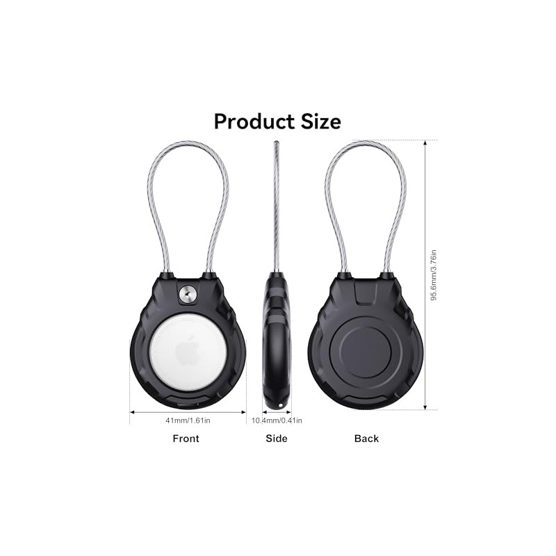 GOCII AirTag Holder with Wire Cable - Ultra-Durable 4 Pack