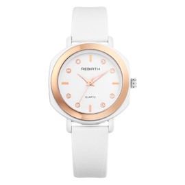 OIDEA Silicone Watches for Women: Simple Round Dial Casual Waterproof Sport Analog Quartz Wrist Watch for Women Ladies, White Silicone Band