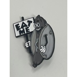 Lowbrow Art Original Enamel Hotdog Eat Me Pin Let’s All Go To The Lobby