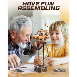 ROKR Road Tripper Balance Toy MCD03 3D Puzzle Gravity Swing Series Wooden Model Kits for Adults Teens DIY Retro Van Craft Kit Unique Gift for Men Women Desk Decor