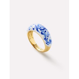Ana Luisa Enamel Ring - Wrenley Marble Blue - Size: 8