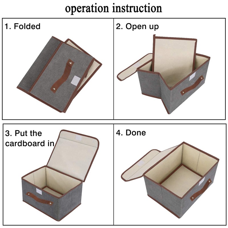 OWill Foldable Storage Boxes with Lids, Fabric Storage Cubes with