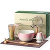 Veraelle Matcha Whisk Set, Handcrafted Crystalline Glaze Matcha Set, 8