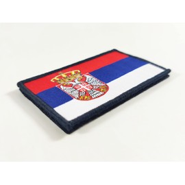 JBCD Serbia Flag Patch Serbian Tactical Patch - Hook and Loop Fastener Patch, 2 Pack