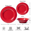 LEHAHA Red Melamine Dinnerware Sets, 18-Piece Melamine Dishes Set, Lightweight