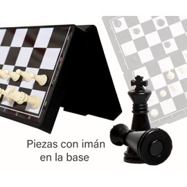 Magnetic Folding Chess, Travel Portail, Child-Adult Game, (White-Black) (19x19)