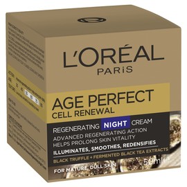 L'Oréal Paris Age Perfect Cell Renewal Revitalising Anti-Ageing Night Cream for Mature Skin with Black Truffle, 50ml