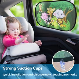 2PCS Car Sun Shade for Baby Kids with 8 Suction Cups Set,Static Cling Side Window Universal Car window shades for Baby Kids UV Protection Sun Visor for Cars for Car Side Windscreen Window