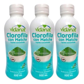 3 Pzs Clorofila Con Matcha 500 Ml Vidanat