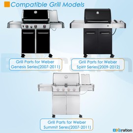BBQration 70360 Locking Caster with Insert for Weber Spirit E-310 S-310 Genesis E-320 S-320 Summit E-450 for Weber Grill Replacement Wheels, 4 Pack Wheels for Weber Genesis Grill Parts (2007-2011)