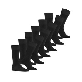 FALKE Men's Happy Socks Breathable Cotton Reinforced Durable Men's Socks An Allrounder for Business and Everyday Cotton Stockings Plain in Multipack 6 Pairs, Grey Anthracite Melange 3080