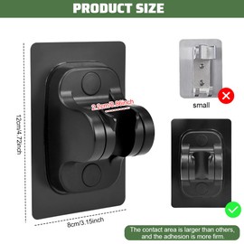 CAREDGO Hand Shower Holder No Drilling Adjustable Shower Head Holder Shower Head Holder No Drilling Shower Head Holders Black Shower Head Holder ABS Wall Mount Shower Head for Hotel Bathroom