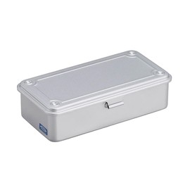 TOYO Steel Tool Box T-190 SV (Silver) H7.99×W4.29×D2.20inch Steel Trunk For Pegs, Metal fittings, Pen, Accessory, And Utility Knife Made In Japan