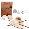 Needle It® Knitting Set Hat Complete Ecru - Wool Hat