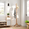 kiplant Coat Rack Freestanding, Bamboo Wood Coat Stand with 8