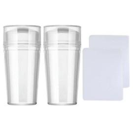 EMVANV Nail Stamper,Clear Silicone Stamping Jelly with Scraper DIY French Tip Nail Stamping Manicure Tool for Gel Nail Polish DIY Nail Art Tools(Clear)