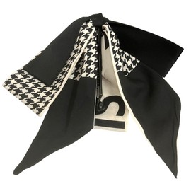 ADOSSY Banana Clip, Large Ribbon, Simple, Tight, Black, Hair Accessory, Scarf (B)
