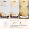 16" Semi Flush Mount Ceiling Light, 3-Light Gold Drum Ceiling