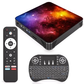 Android TV 14 - Processore Quad-Core, 4GB RAM e 64GB ROM, WiFi Dual Band 2.4G/5G, Bluetooth 5.0, Porte HDMI 2.0 e USB 2.0, Mini Tastiera fornita