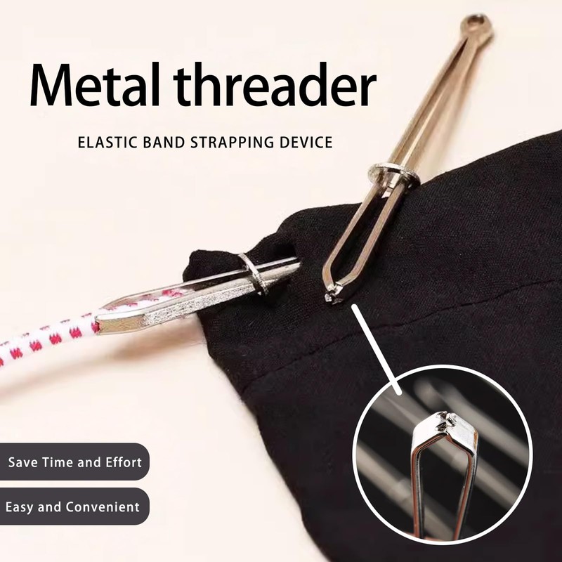 8 Pcs Drawstring Threader Tool Set, Plastic & Metal Drawstring