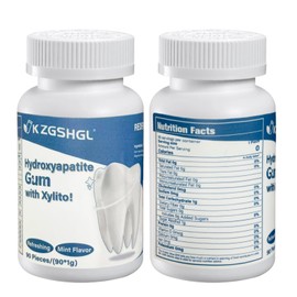 Non-Nano Hydroxyapatite Gum for Teeth Remineralization, Sugar-Free Mint Chewing Gum with Xylitol | 90 Pieces-1PCS-A1