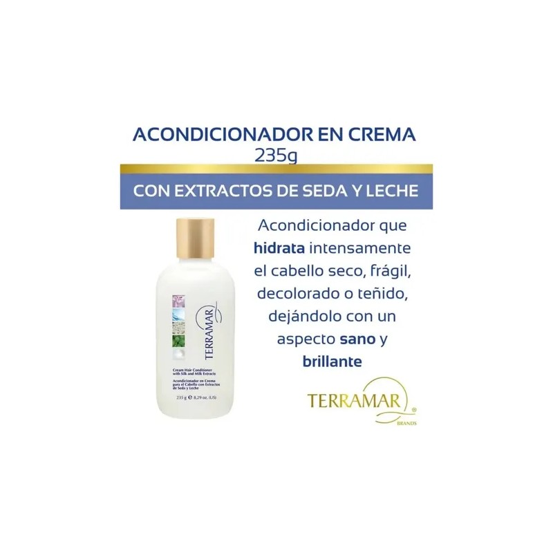 Acondicionador En Crema Para Cabello Con Seda Terramar 235g